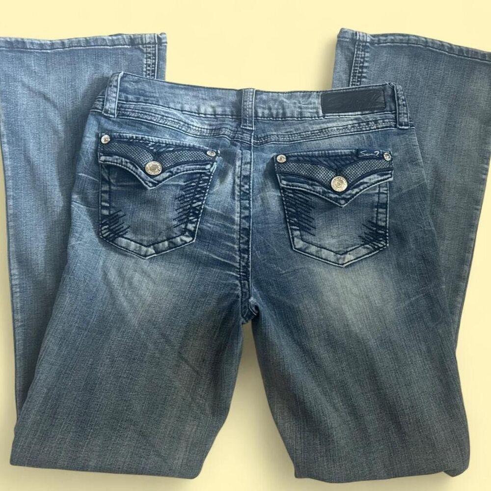 Seven7 Women's Blue and Navy Jeans